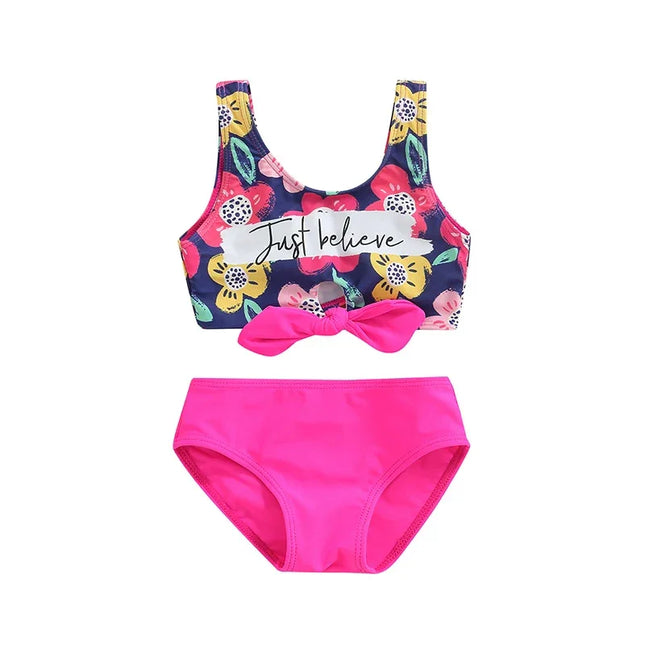 Tregen-maiô com estampa floral para meninas de 2 a 6 anos