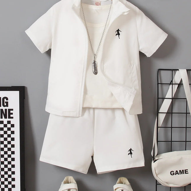 Terno casual esportivo para meninos, moda cotidiana e bonito, moda primavera e verão, 2-7, 2 peças