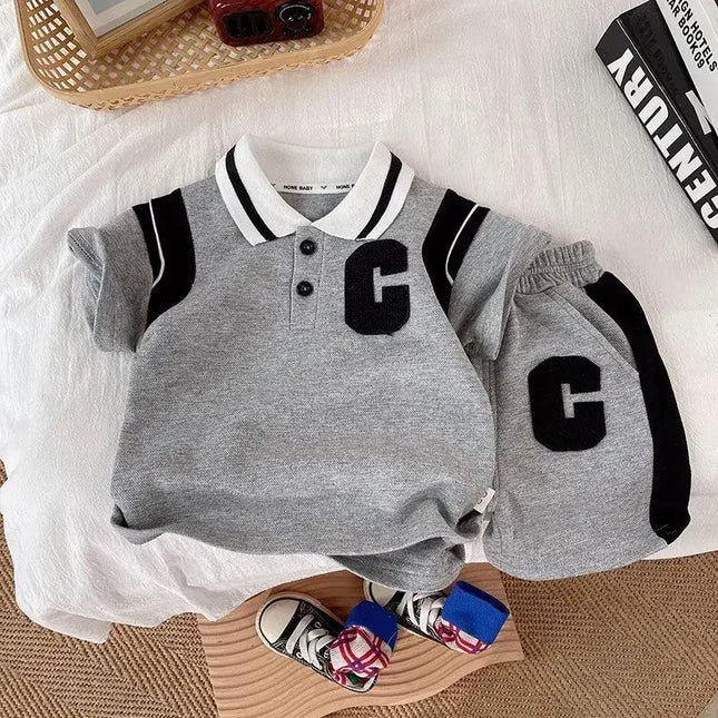 Conjunto de t-shirts e calções infantis, roupa de bebé, fatos de treino para crianças, fatos desportivos casuais, moda de rapazes, verão, novo, 2 peças