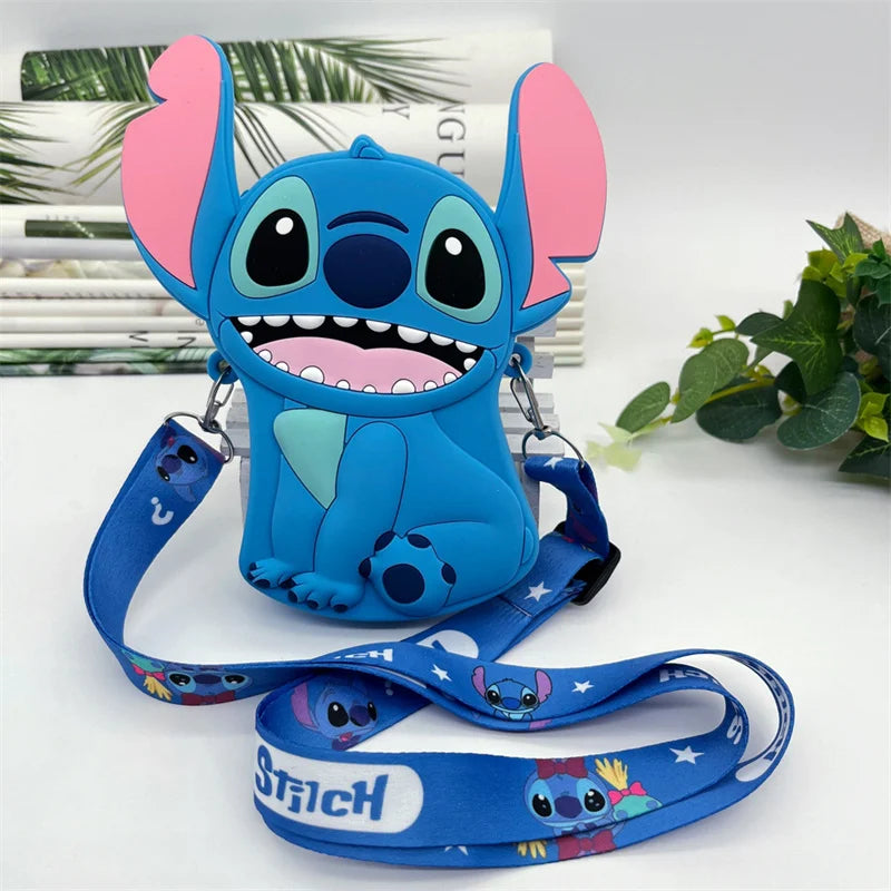 Disney-Lilo e Bolsa de Ombro Stitch para Crianças, Bolsa Silicone, Figura Anime dos Desenhos Animados, Acessórios Fashions, Bolsa Feminina, Presente