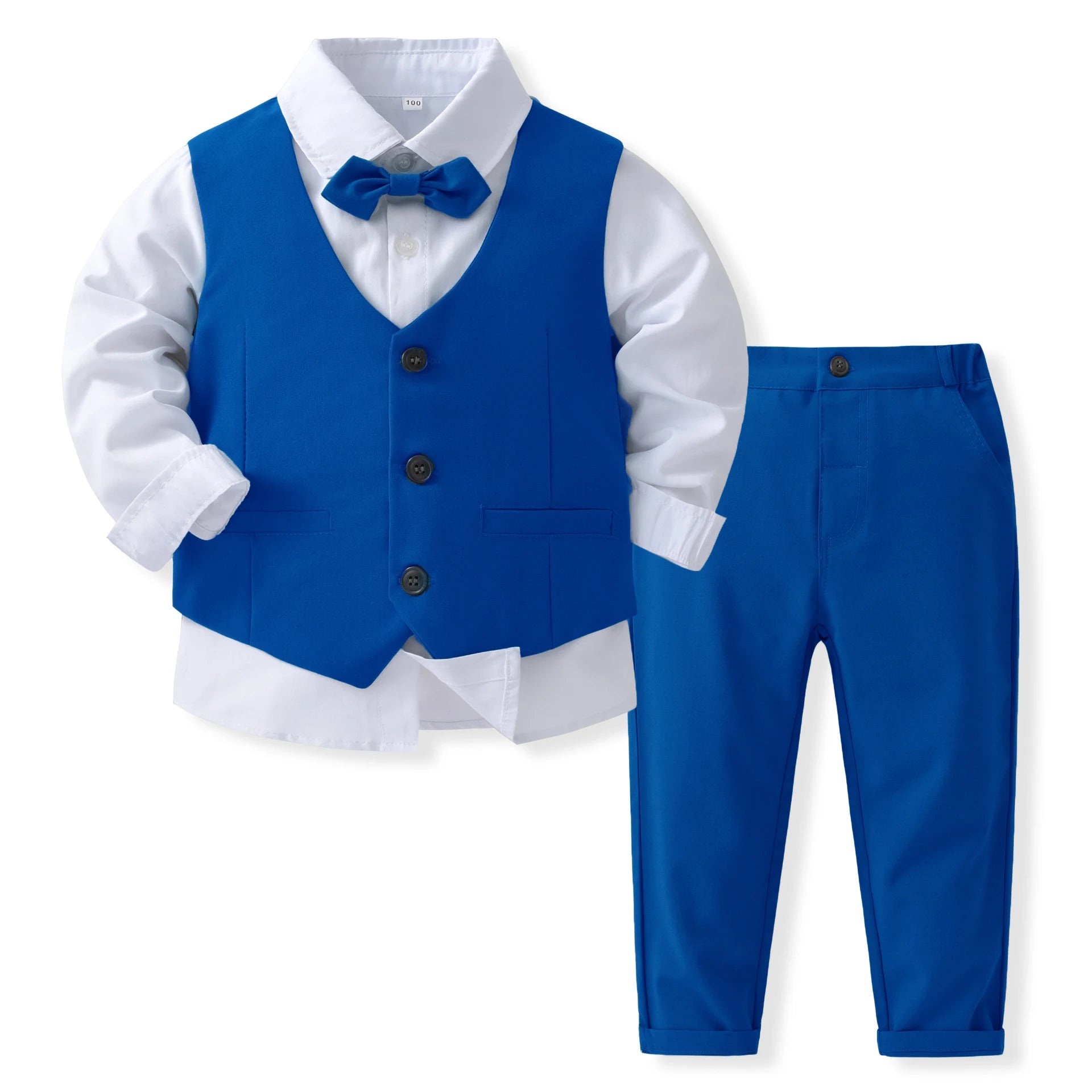 Roupas de cavalheiro traje de aniversário para meninos crianças primavera outono boutique conjunto de roupas colete sólido terno crianças algodão formal veste