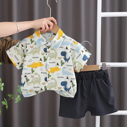 Crianças roupas mãe crianças conjuntos de crianças meninos camiseta shorts verão algodão manga curta moda suit2pcs