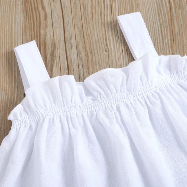 Conjuntos de roupas de verão feminino, Little Princess Baby Suits, Camisola, Calças jeans, Roupa de festa de aniversário, Roupa infantil nova, 2 anos, 3 anos, 4 anos, 5 anos, 6 anos