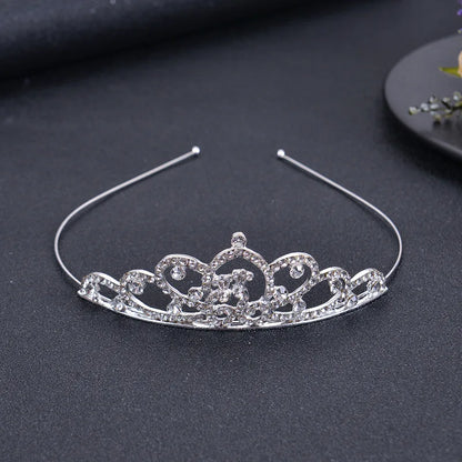 Princesa Crystal Tiaras e coroas para meninas, jóias para cabelo, bandana para crianças, amor nupcial Prom Crown, acessórios para festa de casamento