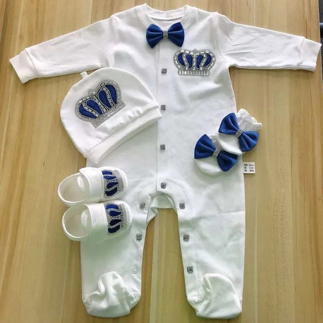 Nome personalizado bebê macacão menino algodão roupas de bebê recém-nascido 0-3 mês strass coroa jurken branco pijamas do bebê conjunto para meninos