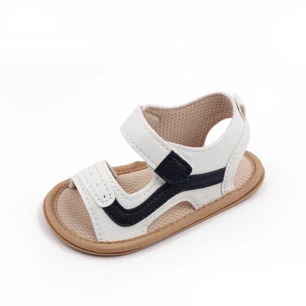 Sandálias macias antiderrapantes de bebê PU, sapatos casuais de caminhada, sapatos de verão ao ar livre para meninos e meninas, 0 a 1 ano