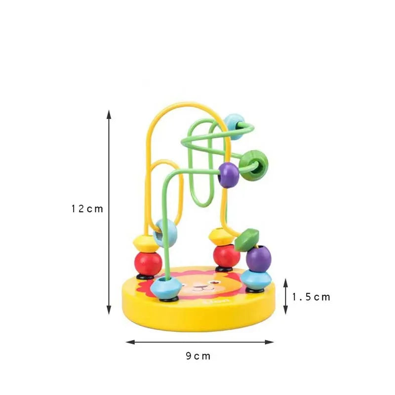 Montessori Educational Math Toy para crianças, brinquedos de madeira, círculos grânulo, labirinto de arame para crianças, quebra-cabeças de madeira