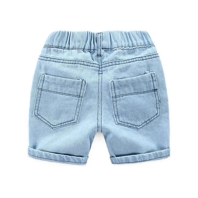 Shorts de praia jeans infantil, calça curta infantil, roupa de bebê, Capris de verão, algodão, meninos, 2 a 9 anos, KF553