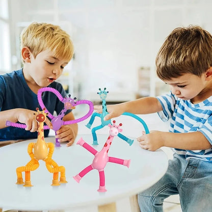 Natal Ventosa Brinquedos para Crianças, Tubos Pop, Alívio do Estresse, Telescópico Girafa, Montessori Brinquedo Educacional Aprendizagem, Presente Kids