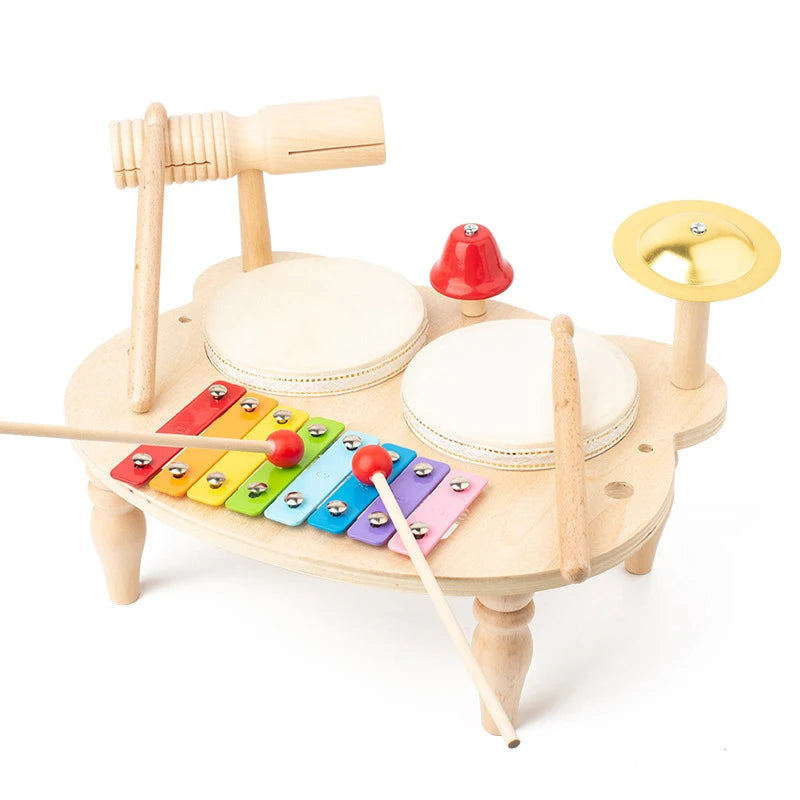 Tambor de madeira do bebê, Instrumento Musical, Brinquedos de percussão, Xilofone 8-Tone, Piano, Aprendizagem Paroquial, Ritmo Pré-Escolar, Brinquedo Educativo