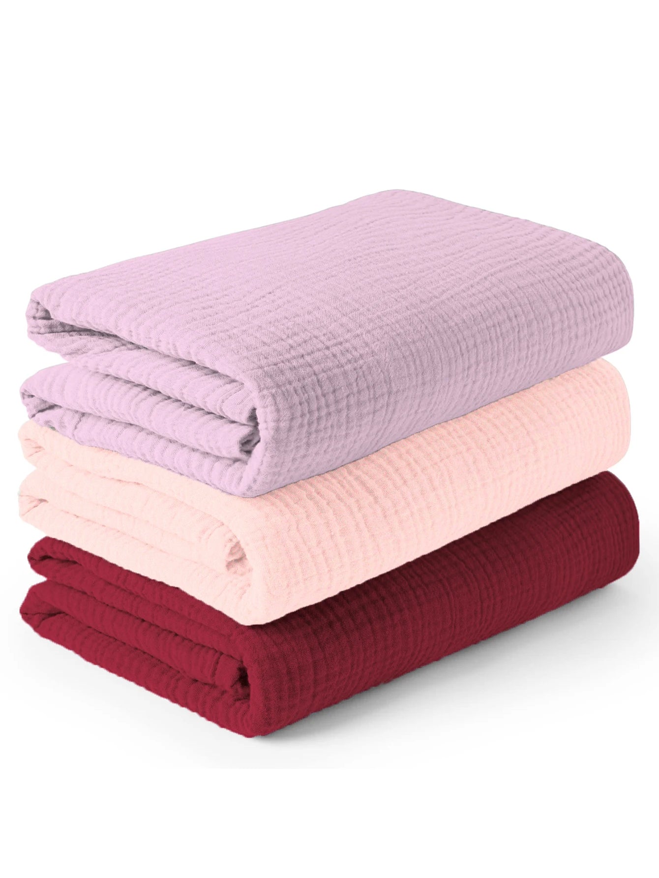 Macio Respirável Musselina Swaddle Cobertor para o Bebê Recém-nascido, Recebendo Cobertor, 3Pcs por Conjunto