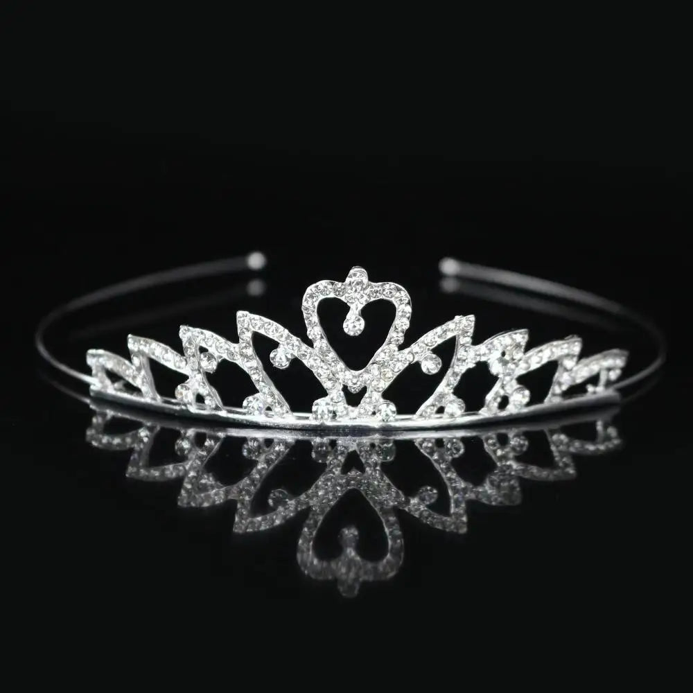 Princesa Crystal Tiaras e coroas para meninas, jóias para cabelo, bandana para crianças, amor nupcial Prom Crown, acessórios para festa de casamento