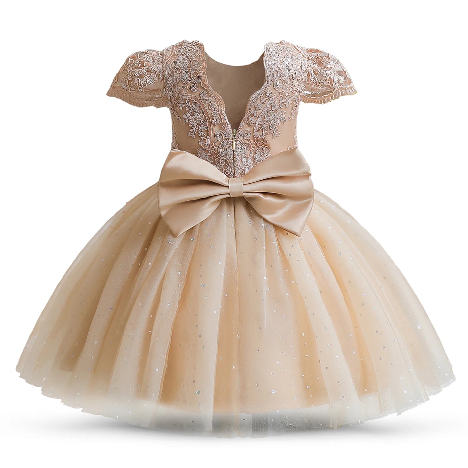 Vestidos de festa de primeiro aniversário para meninas, vestido curto de princesa com laço fofo de tule para casamento de 1 a 5 anos