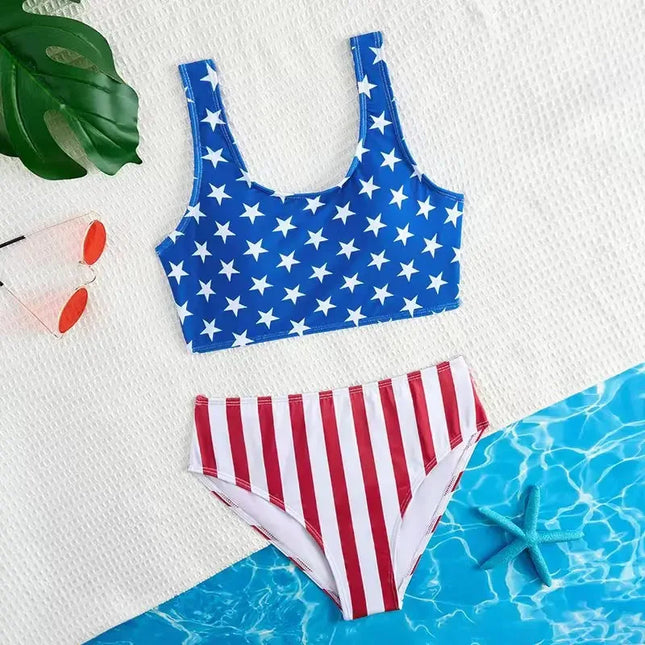 2025 floral meninas maiô de cintura alta biquíni crianças banho feminino banhistas natação terno verão beachwear