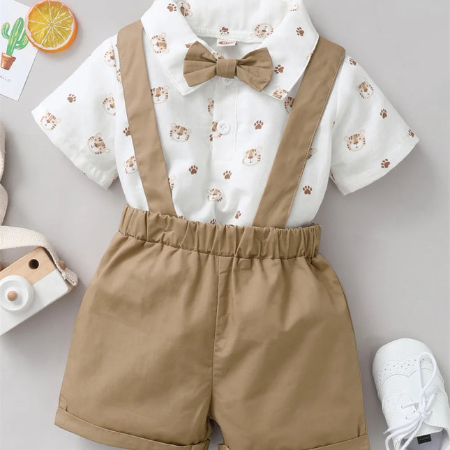 Conjunto Infantil Camiseta + Shorts com Gravata