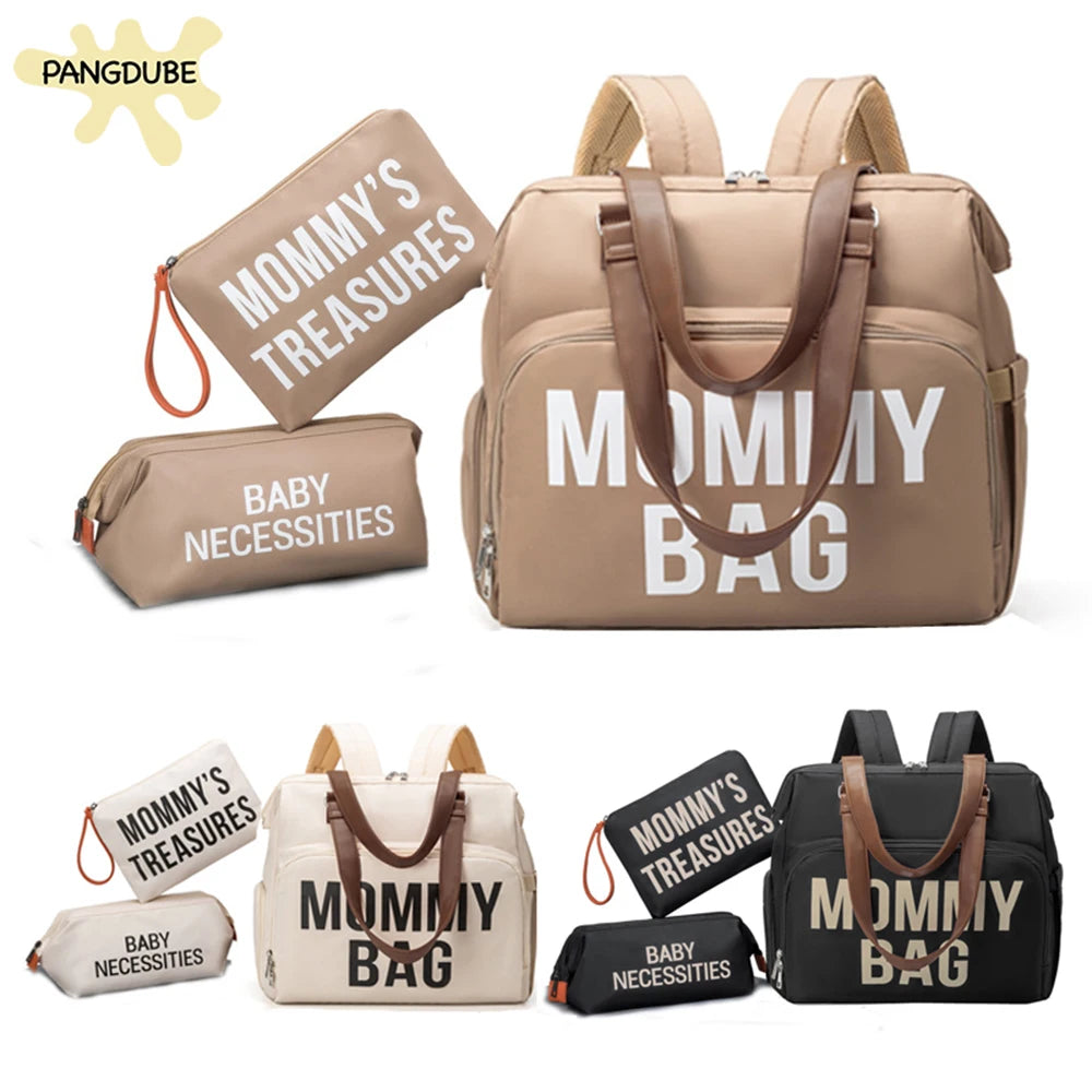 PANGDUBE-Saco de fraldas grande capacidade para o pai bebê, mãe bolsa, maternidade sacos, pai mochila, 3pcs por conjunto