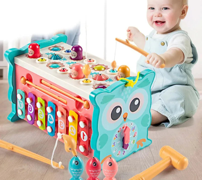 Montessori martelos brinquedos, Jogos de pesca, motricidade fina, atividades infantis, aprendizado precoce do bebê, brinquedo educativo, 8 em 1