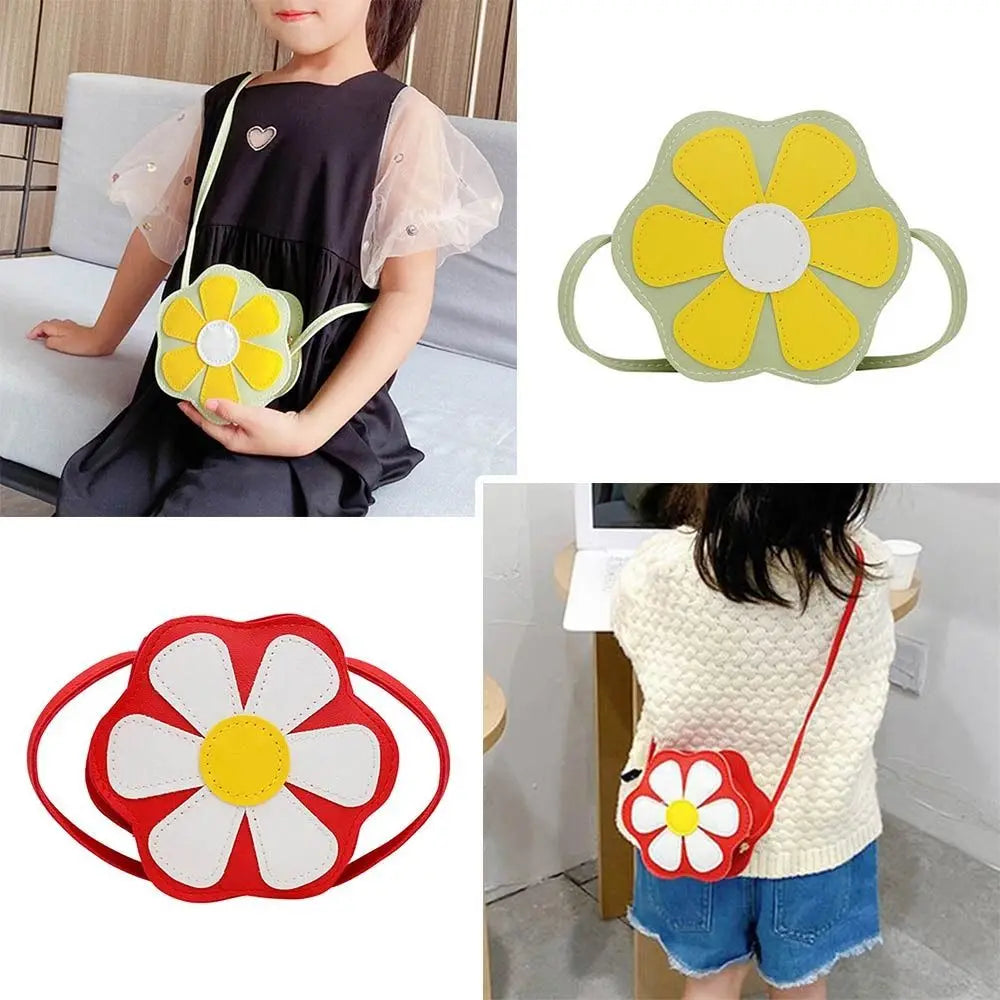 Cute Flower Girls Coin Purse, Bolsas de Ombro para Crianças, Mini Pacote, Bolsas Crossbody, Saco de Mensageiro Infantil