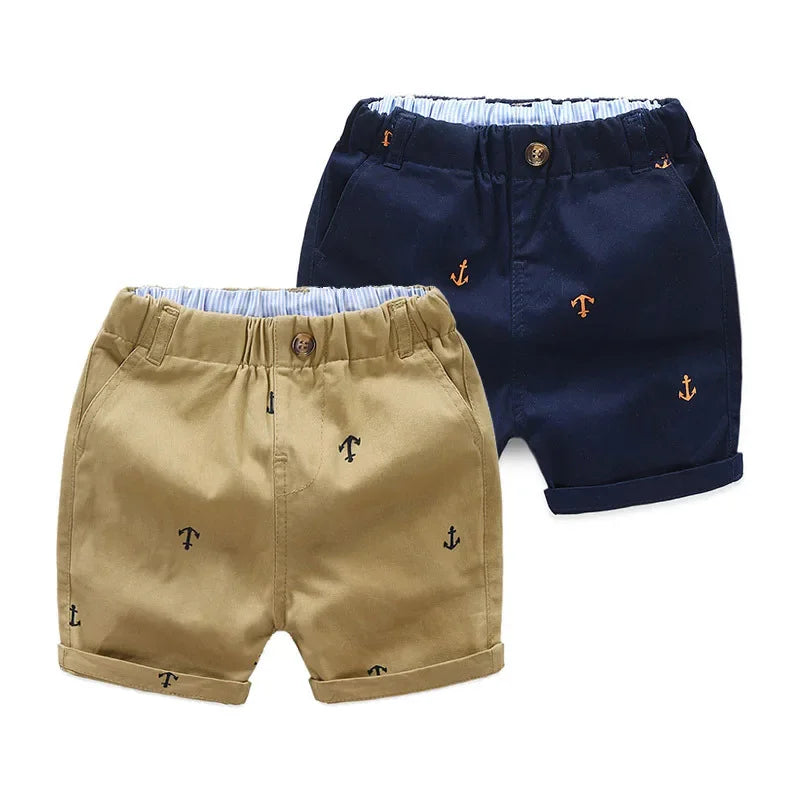 Shorts infantis de algodão, roupa de bebê, shorts de praia para meninos, capris de lazer, calça infantil, verão, 2 a 9 anos, KF553