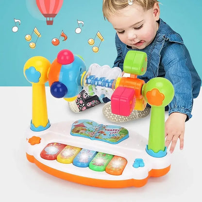 Electronic Organ Toys for Kids, Educação Infantil Conjunto de atividades para bebês Piano Teclado de 5 teclas, Brinquedos musicais para crianças, Instrumentos musicais com luz