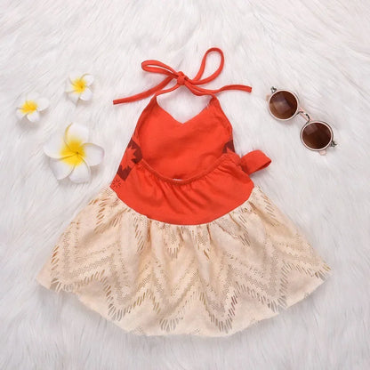 Vestido cosplay moana para meninas de 0 a 4 anos, fantasia vaiana, vestido de princesa de halloween para bebês