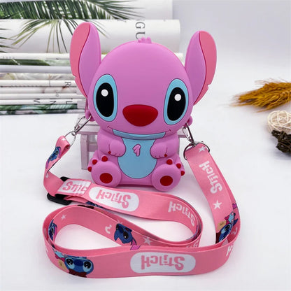 Disney-Lilo e Bolsa de Ombro Stitch para Crianças, Bolsa Silicone, Figura Anime dos Desenhos Animados, Acessórios Fashions, Bolsa Feminina, Presente