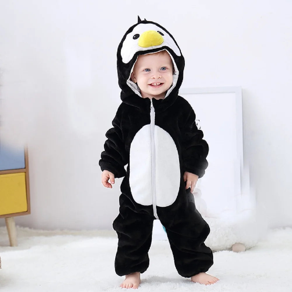 Macacão de bebê ponto macacões crianças cosplay inverno flanela uma peça com capuz jumpers geral menina cresce menino crescimentos roupa bebe