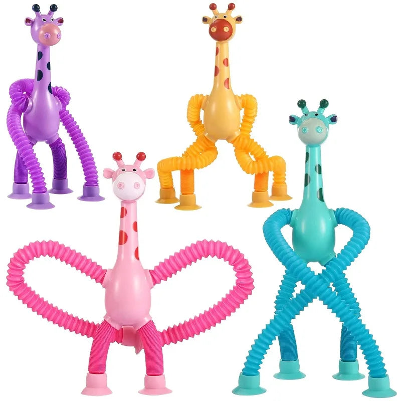 Natal Ventosa Brinquedos para Crianças, Tubos Pop, Alívio do Estresse, Telescópico Girafa, Montessori Brinquedo Educacional Aprendizagem, Presente Kids