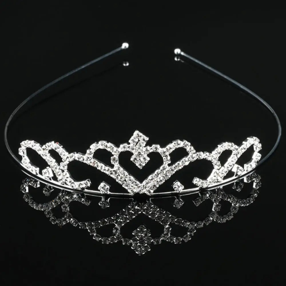 Princesa Crystal Tiaras e coroas para meninas, jóias para cabelo, bandana para crianças, amor nupcial Prom Crown, acessórios para festa de casamento