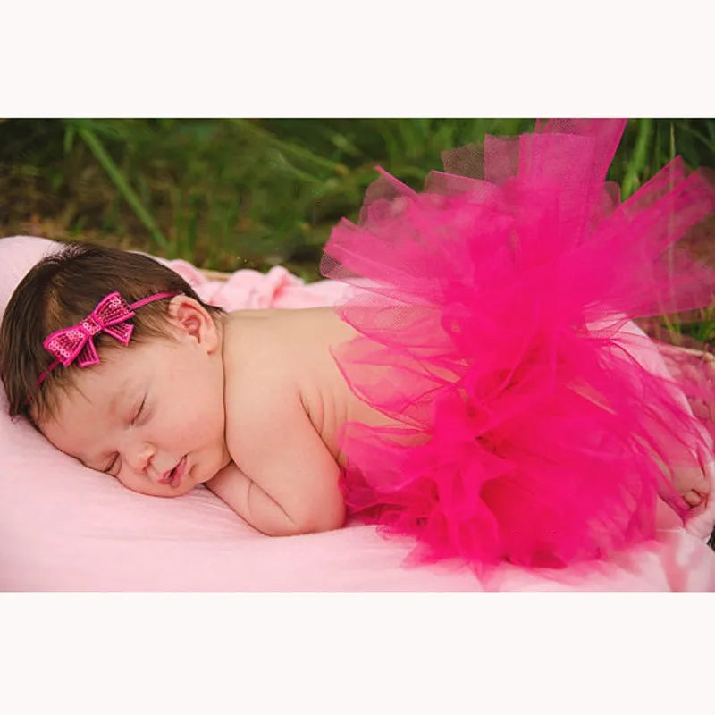 Adereços para fotografia de bebê recém-nascido, fantasia infantil de princesa fofa com faixa de cabeça de flor, acessórios para meninas, vestido de saia tutu